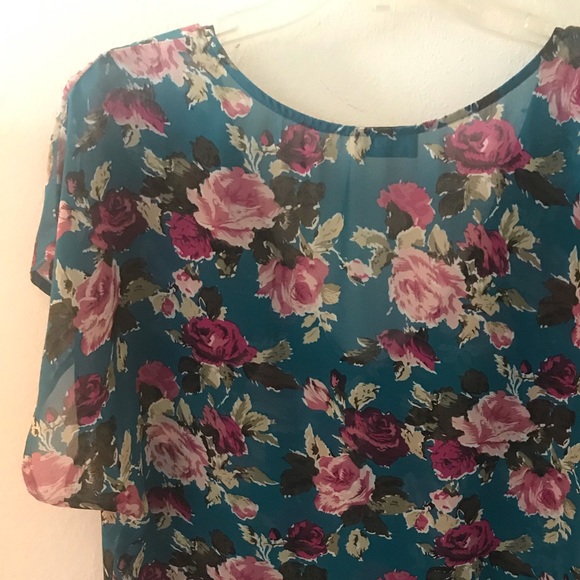Floral Short Sleeve Blouse - Picture 4 of 4